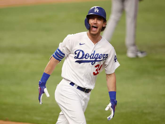 Cody Bellinger celebrates